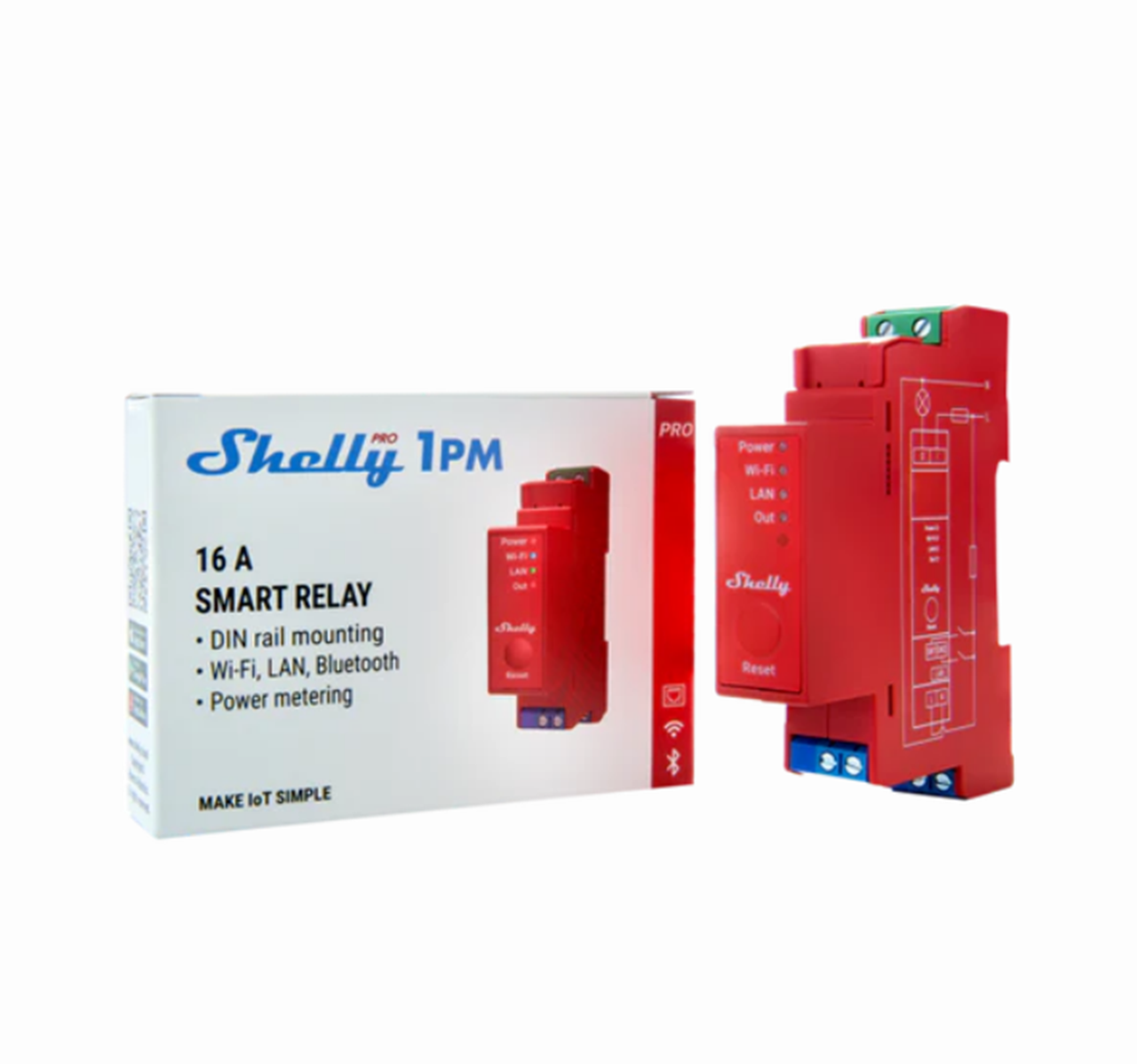 Shelly Pro 1PM WiFi-relais energiemeter